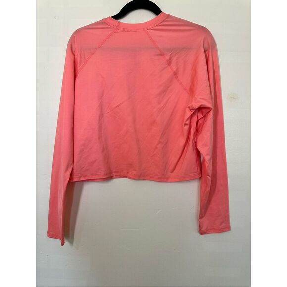 Kona Sol Peachy Orange Cropped Rash Guard Swim Cover Up Size Large - Picture 3 of 3